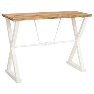 Console en bois et métal laqué blanc 106x40x76,5h cm