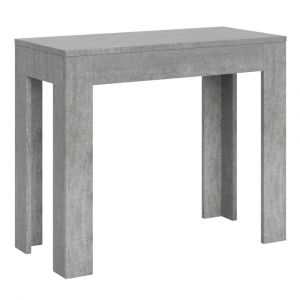 Console extensible 90x42/302 cm effet bois gris béton