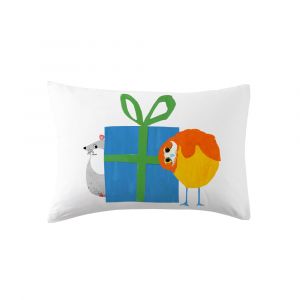 Taie d'oreiller rectangulaire coton bio enfant  blanc 50x70