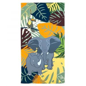Serviette de plage microfibre ''Elephant'' 70x140cm vert
