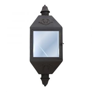 Lanterne extérieure jardin murale bougie ancienne métal marron 65cm
