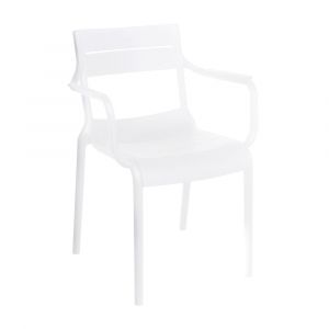 Fauteuil blanc de terrasse en plastique