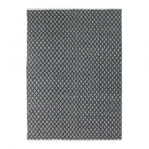 Tapis en coton motif ethnique noir blanc 120x170