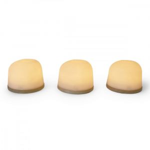 Set de 3 veilleuses en chêne H7.5cm