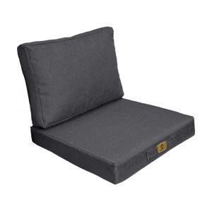 Coussins pour fauteuil effet lin d&eacute;houssable 50x50cm Gris chin&eacute;