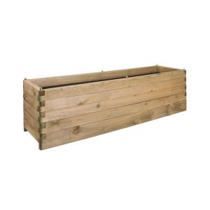 Bac à fleurs rectangle en bois de pin L180cm