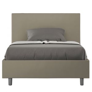 Lit coffre rembourr&eacute; 120x190 similicuir cappuccino