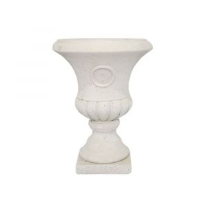 Vase m&eacute;dicis jardin en b&eacute;ton blanc 18.5 x 24 cm