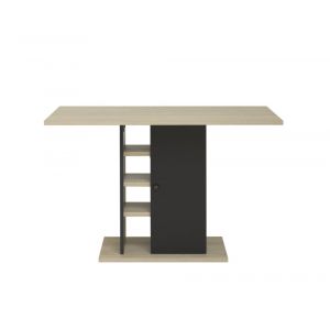 Table oxford fonctionnelle bicolore ch&acirc;taignier/noir