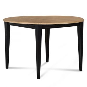 Table ronde extensible bois D105 avec 1 allonge et pieds fuseau