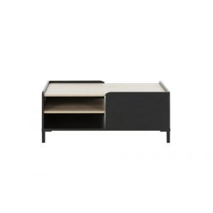 Table basse urbaine 2 niveaux ch&acirc;taignier et noir