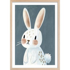 Affiche enfant coco lapin  avec cadre bois 40x60 cm