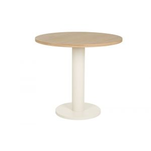 Table basse large en acier et placage ch&ecirc;ne, beige