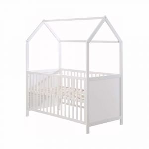 Lit pour enfants 140x70 cm en bois de pin blanc