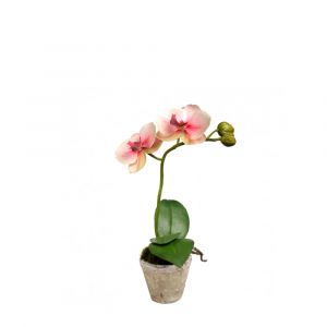 Orchidée en pot artificielle rose H28