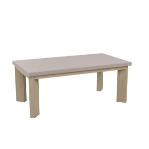 Table basse relevable effet chêne blanchi/lin