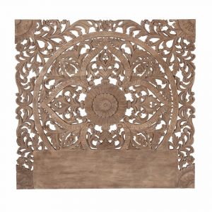 T&ecirc;te de lit sculpt&eacute;e en manguier pour couchage 160