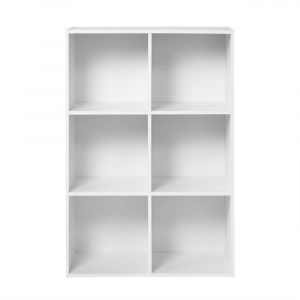 &Eacute;tag&egrave;re de rangement 6 cases - L61 x H91 cm - Blanc