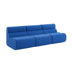 Chauffeuse tissu 1 place bleu &eacute;lectrique (lot de 3)