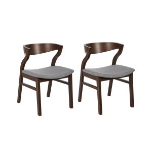 Lot de 2 chaises de salle &agrave; manger en bois marron 51x72cm