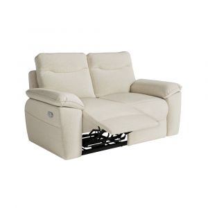 Canap&eacute; de relaxation &eacute;lectrique 2 places en tissu - Beige