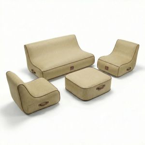 Salon de jardin gonflable en olefin couleur toile de jute