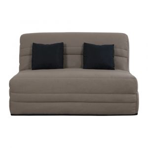 Banquette bz convertible 2 places tissu taupe