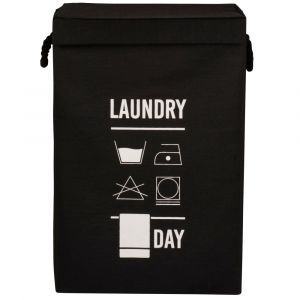 Panier à linge noir et blanc H61