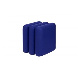 Pouf en forme de gaufrette en laine, myrtille