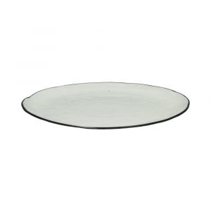 Assiette plate en porcelaine blanche