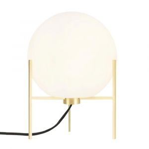 Lampe tripode m&eacute;tal/verre H29cm