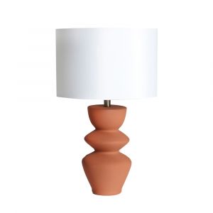Lampe de salon en c&eacute;ramique marron  en 38x38x64 cm - lot de 2