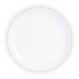 Assiette plate blanche en verre opale extra r&eacute;sistant D25cm