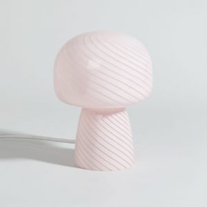 Lampe champignon en verre rose