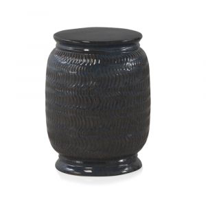 Tabouret de table en c&eacute;ramique bleu fonc&eacute;