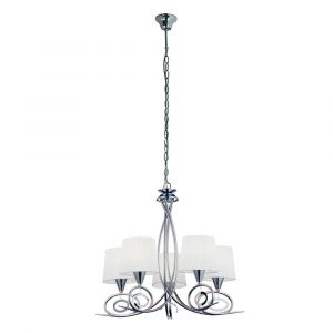 Lampe en suspension classique en m&eacute;tal abat-jour blanc