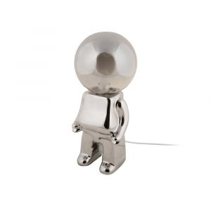 Lampe de Table c&eacute;ramique argent 12x12x27cm