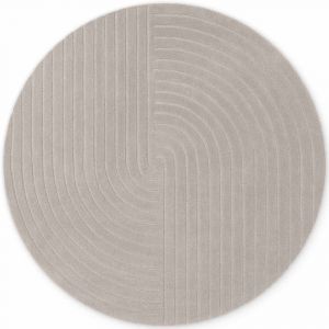 Tapis rond en laine tuft&eacute;e main Gris 200cm