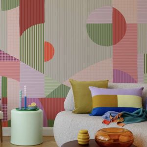 Papier peint panoramique Harmonies Lin&eacute;aires, Mauve 150 x 25