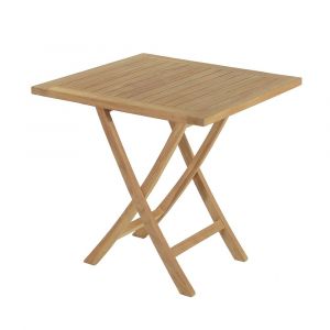 Table pliante carr&eacute;e en teck massif  75 cm