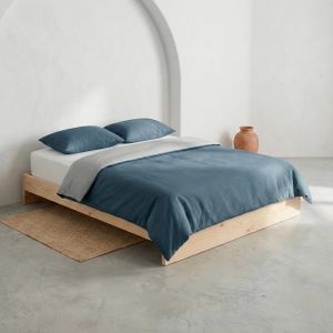 Housse de couette rev&eacute;rsible en 100% coton 150x220 cm + 45x110 cm