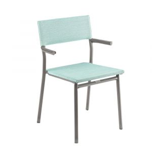 Fauteuil de jardin en aluminium bleu L49xl58xH85