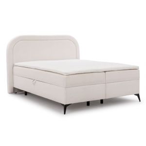 Lit boxspring 180x200 avec coffre de rangement et pieds noirs