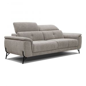 Canap&eacute; droit 3 places XXL tissu taupe