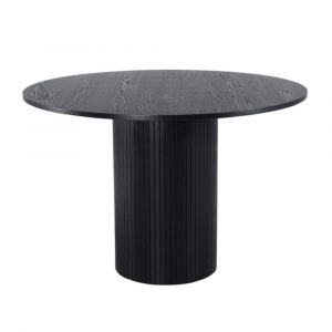 Table &agrave; manger ronde 110cm pied central en bois BRITNEY 110x110x74cm