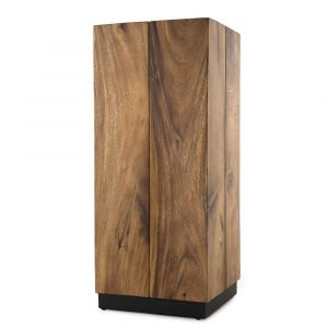 Table d'appoint carr&eacute;e haute bois Suar L38