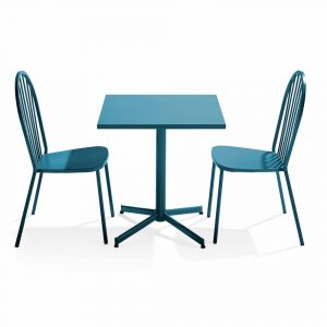 Ensemble table de jardin inclinable et 2 chaises bistrot pacific