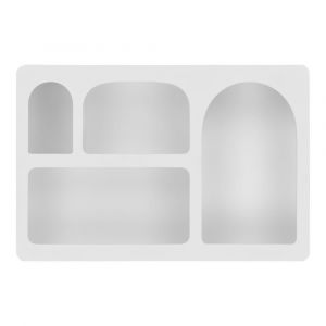 &Eacute;tag&egrave;re murale blanche 4 niches d&eacute;co 40x60 cm