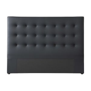 T&ecirc;te de lit simili cuir noir 160x200 cm