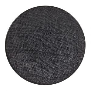 Lot de 6 assiettes plates    27 cm  noir en gr&egrave;s